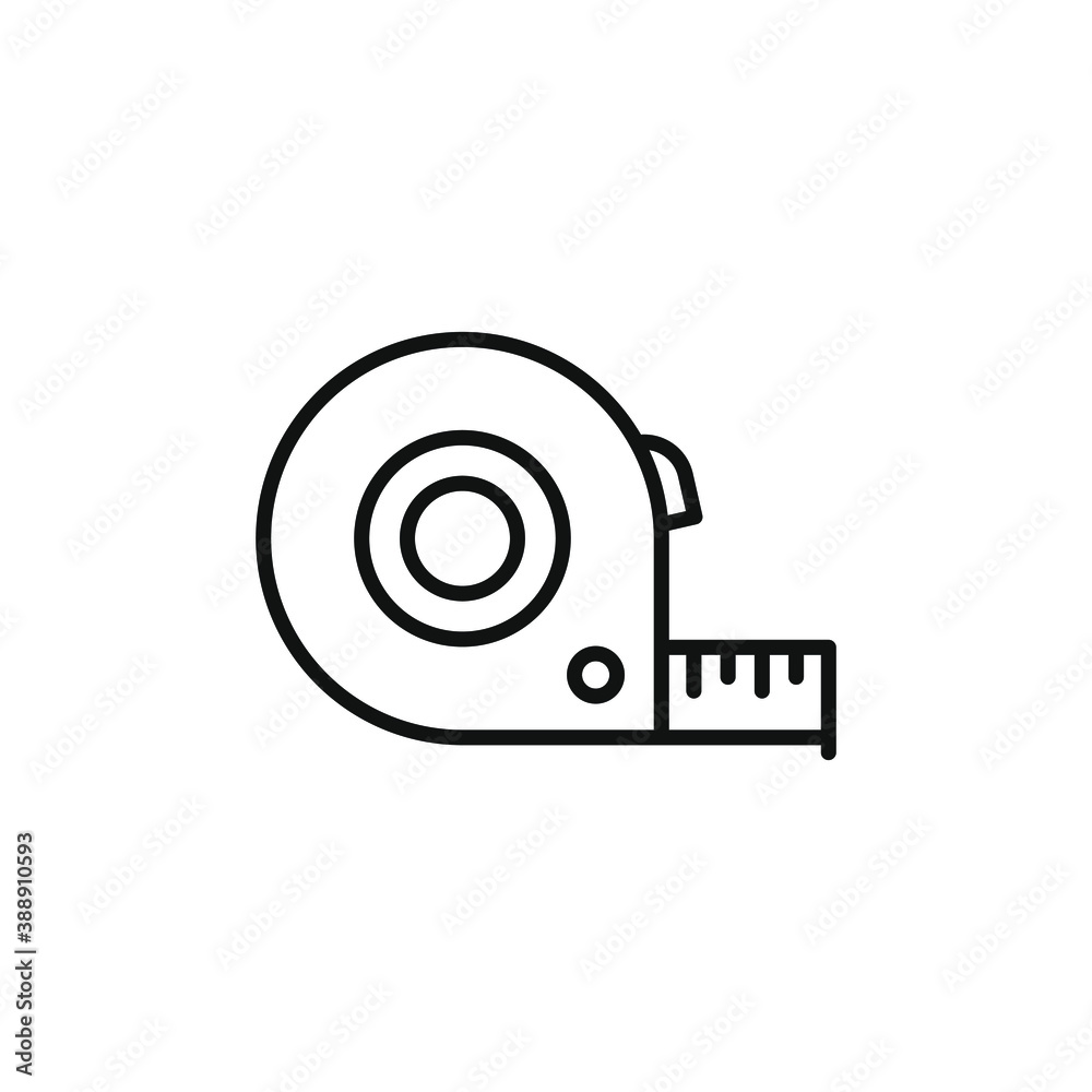Measurement tape line icon isolated on white background. Vector illustration Measurement tape line icon isolated on white background. Vector illustration