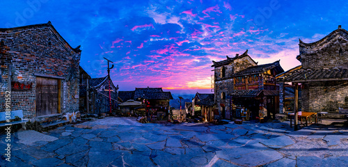 Sunrise over the Millennium Yao Village in Nangang Village, Liannan County, Qingyuan, Guangdong