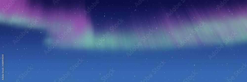 Obraz premium Polar lights, starry sky. Northern landscapes. Vector illustration, EPS10 