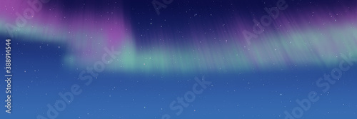 Polar lights, starry sky. Northern landscapes. Vector illustration, EPS10	