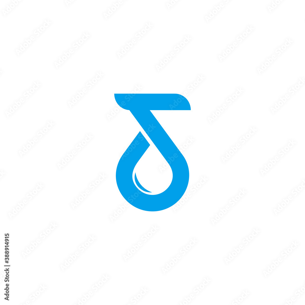 abstract letter s drop water geometric line logo vector