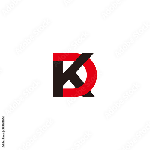 letter kd linked overlap colorful simple logo vector