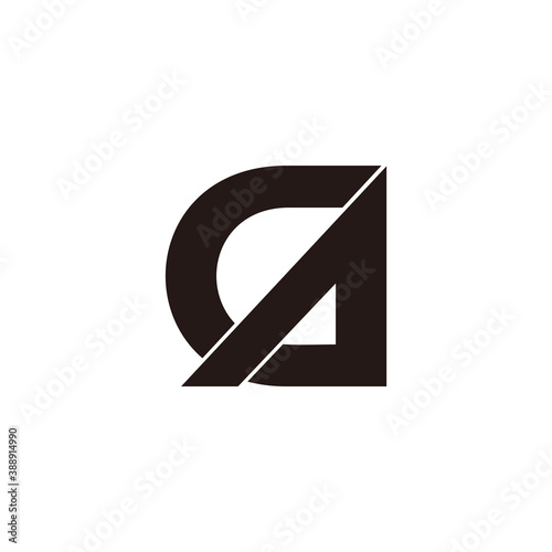 abstract letter ca arrow geometric simple logo vector