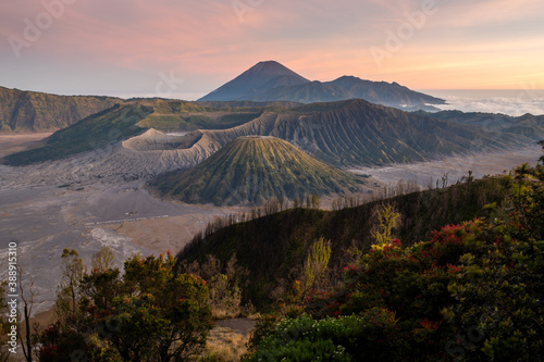 Photographic picture of Mount Bromo scenery in Indonesia