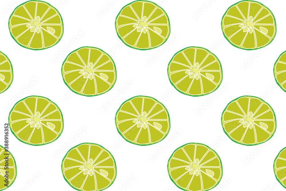 Fresh Lemon,slices. Seamless 
illustration Pattern. Background with lemons.