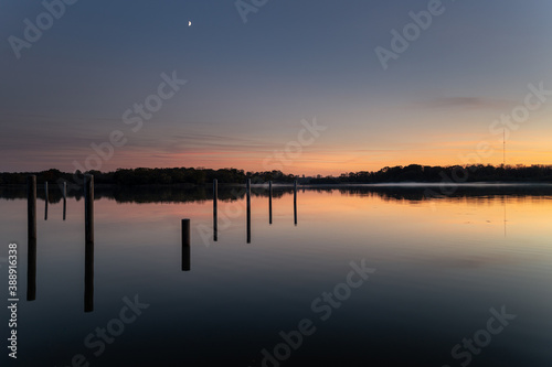 autumn twilight on the lake