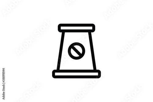Cleaning Outline Icon - Warning Label 