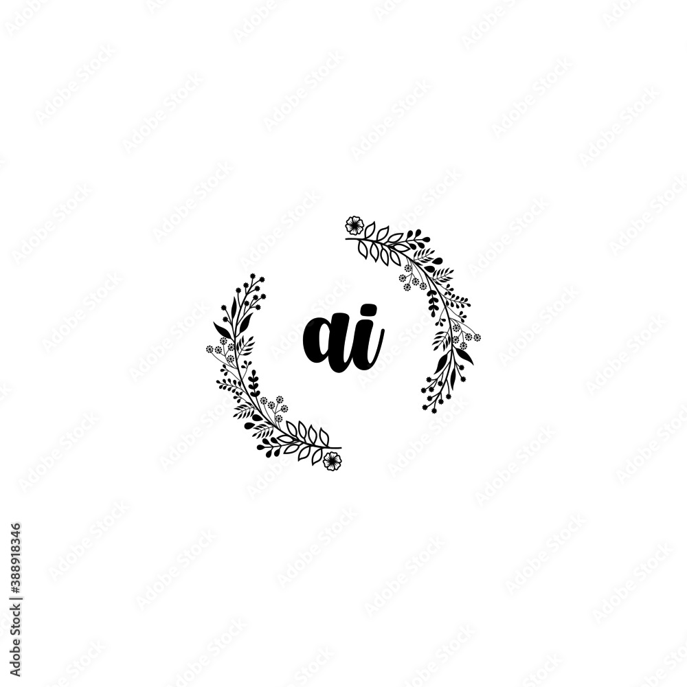 Initial AI Handwriting, Wedding Monogram Logo Design, Modern Minimalistic and Floral templates for Invitation cards Initial AI Handwriting, Wedding Monogram Logo Design, Modern Minimalistic and Floral templates for Invitation cards