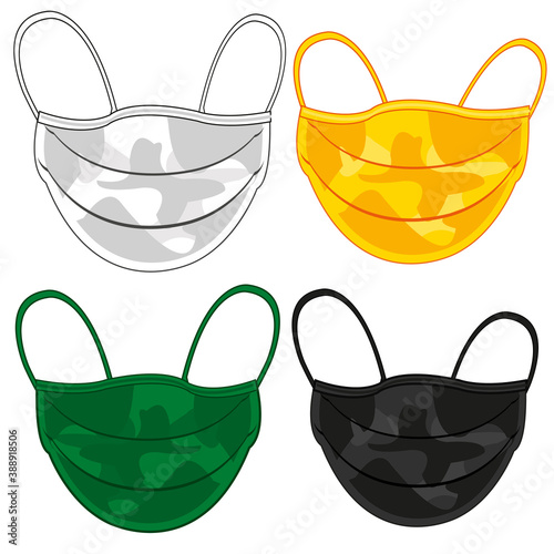 Defensive medical masks of the varied colour