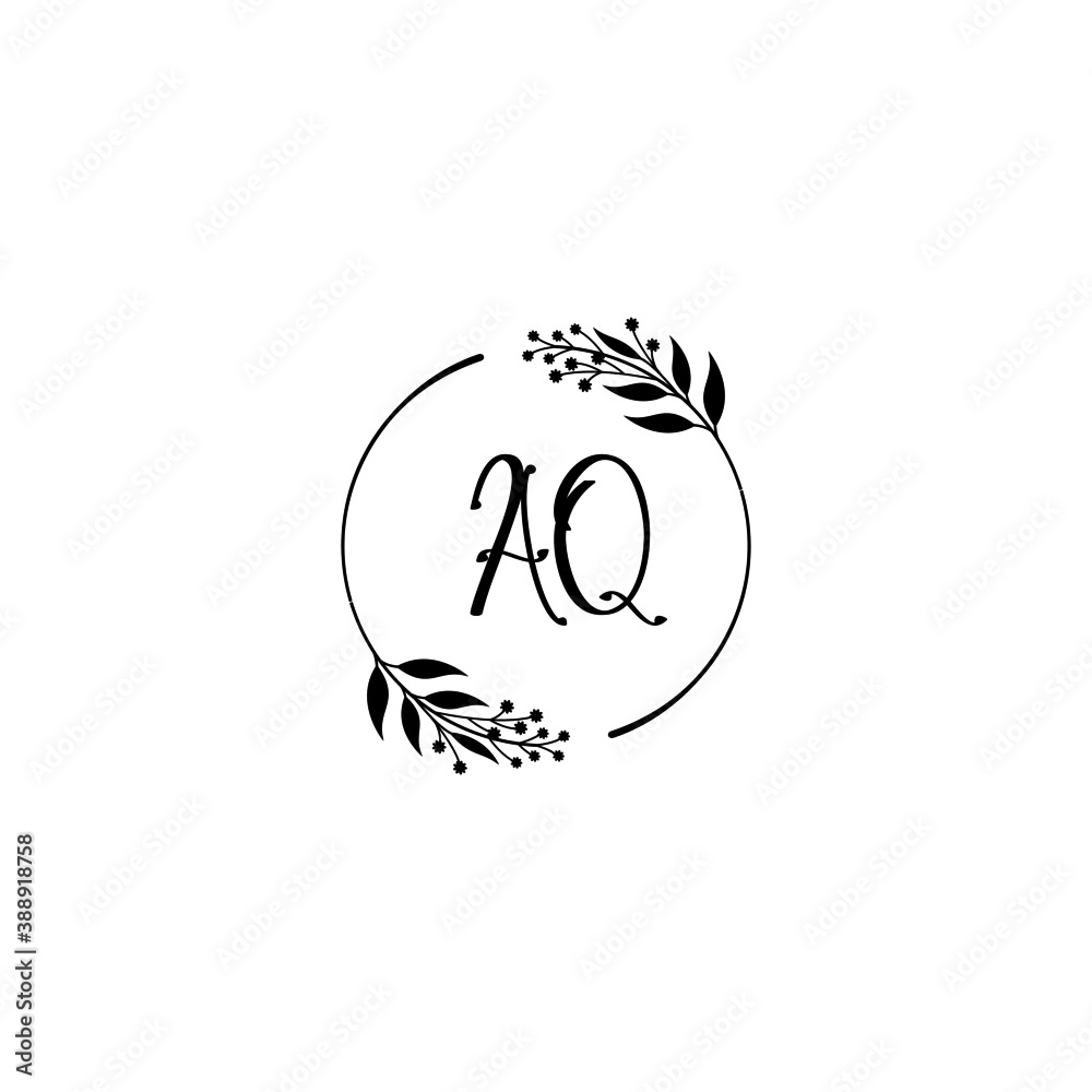 Initial AQ Handwriting, Wedding Monogram Logo Design, Modern Minimalistic and Floral templates for Invitation cards Initial AQ Handwriting, Wedding Monogram Logo Design, Modern Minimalistic and Floral templates for Invitation cards