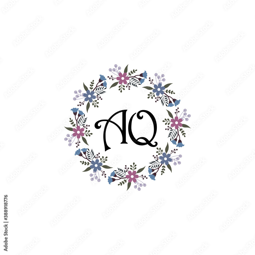 Initial AQ Handwriting, Wedding Monogram Logo Design, Modern Minimalistic and Floral templates for Invitation cards Initial AQ Handwriting, Wedding Monogram Logo Design, Modern Minimalistic and Floral templates for Invitation cards