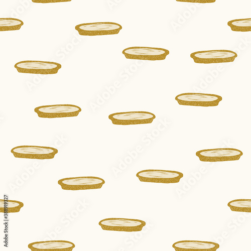Seamless texture of stamp style plate illustrations. Hand drawn sketch colorful painting on simple background. concept illustration of Set  lifestyle commodity.