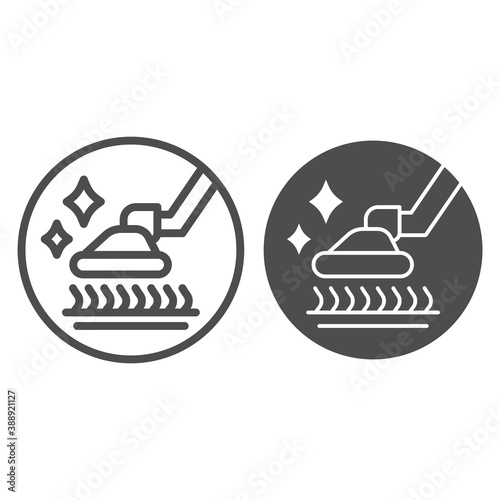Head of vacuum cleaner line and solid icon, Cleaning service concept, carpet cleaning sign on white background, vacuum cleaning head icon in outline style for mobile and web design. Vector graphics.