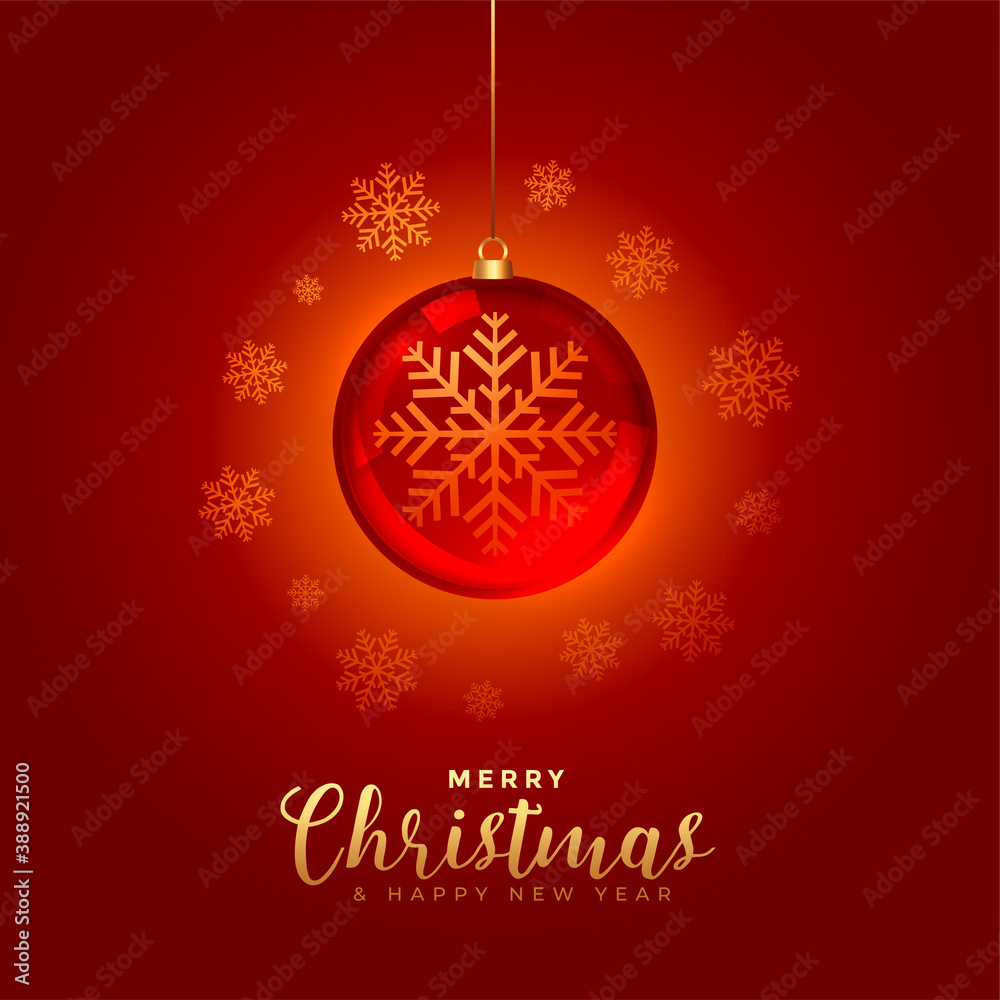shiny merry christmas red background with bauble design shiny merry christmas red background with bauble design