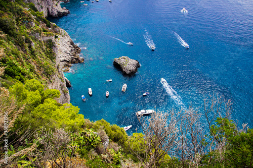 Capri island beautiful views, scenery, landscapes, panoramas, towns, buildings, cosy streets, historical heritage Italy