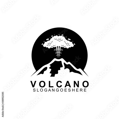 Volcano mountain logo vector. Simple illustration of volcano mountain vector logo