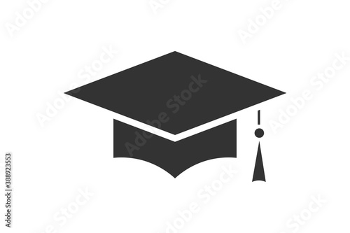 Graduation square cap. Simple icon. Flat style element for graphic design. Vector EPS10 illustration.