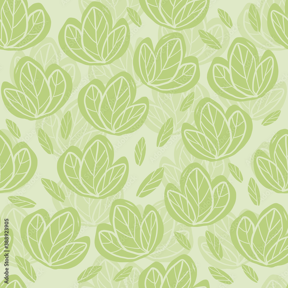 seamless cute pattern background with hand draw green leaves seamless cute pattern background with hand draw green leaves
