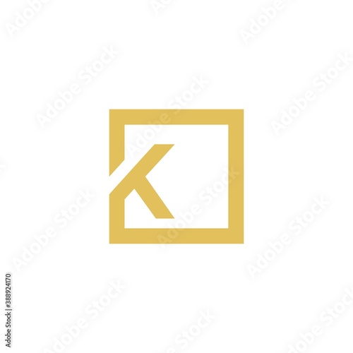 letter K square logo design