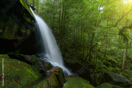 Beautiful waterfall in deep forest at Thailand.