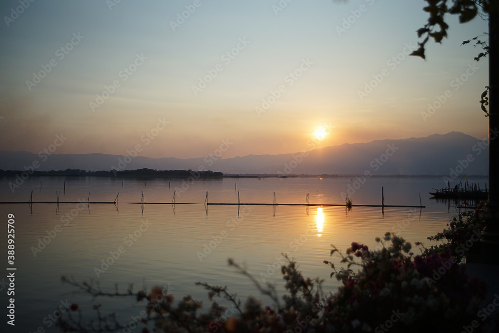 Sunset at Kwan Phayao lake, Thailand. Sunset at Kwan Phayao lake, Thailand.