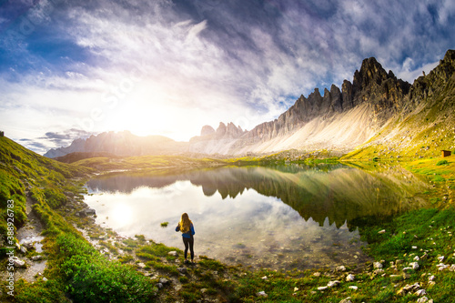 The Dolomite Mountains are the mountain range located in the north east of Italy. It is a part of the Alp Mountains and has the Adige River in the east and the Puster Valley in the south. photo
