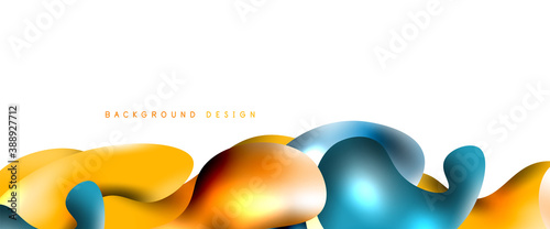 Bubbles abstract background. Liquid splashes on white vector template