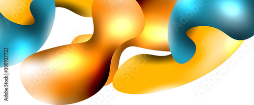 Bubbles abstract background. Liquid splashes on white vector template