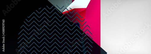 Low poly 3d geometric shapes, minimal abstract background. Vector illustrations for covers, banners, flyers and posters and other