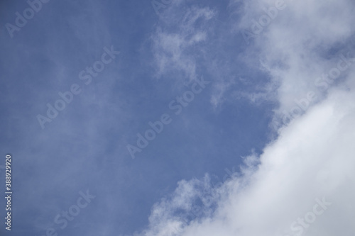 blue sky background with tiny clouds