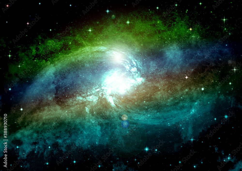 Obraz premium galaxy in a free space. 3D rendering