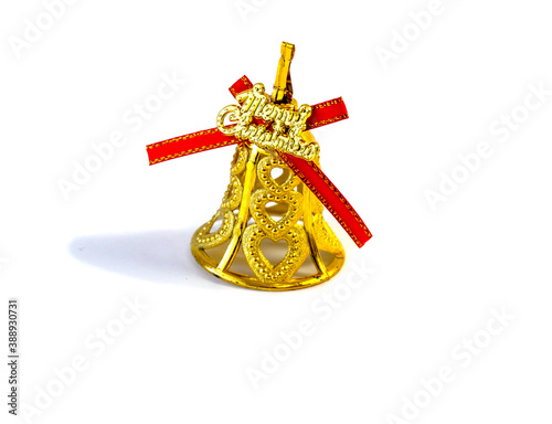 Christmas bells decoration for the Christmas tree, isolated on white background