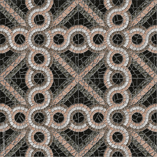 Wallpaper Mural Stone mosaic made of colored granite with a geometric pattern. Element for design. Background texture. Decorative floor tiles Torontodigital.ca