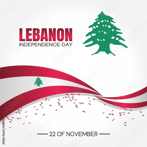 Lebanon Independence Day Vector Illustration. Suitable for greeting card, poster and banner.