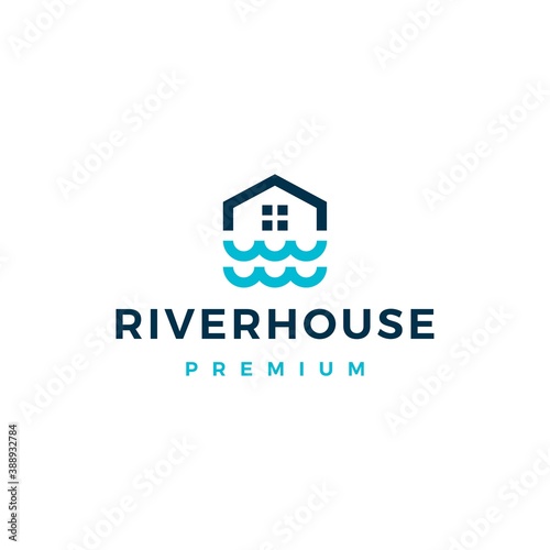 river house home mortgage logo vector icon illustration