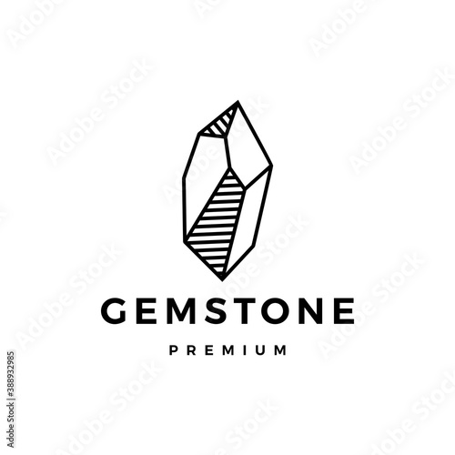 stone gem gemstone logo vector icon illustration
