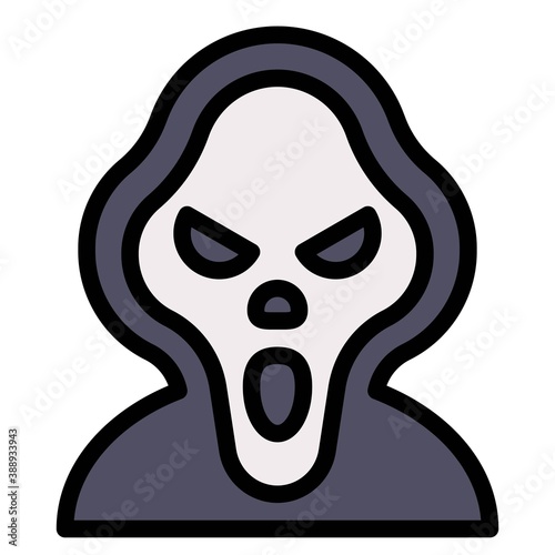 Masked murderer avatar, Halloween costume vector icon