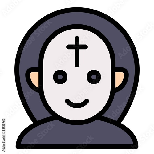 Demon priest avatar, Halloween costume vector icon