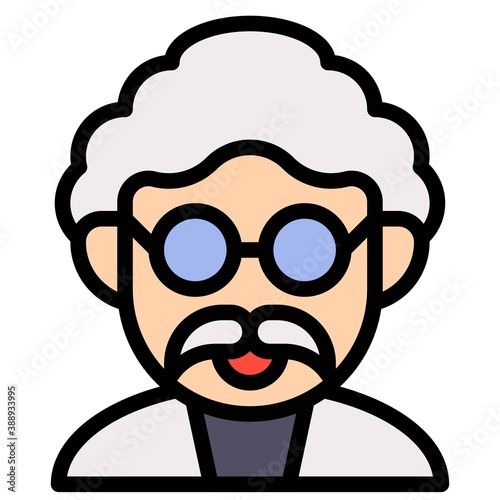 Mad scientist avatar, Halloween costume vector illustration