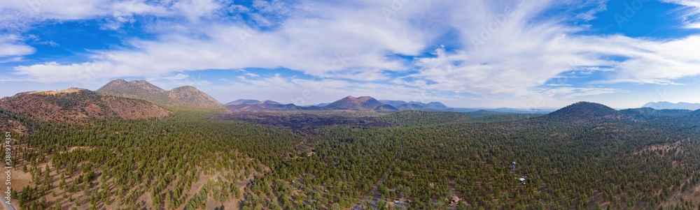 Aerial view of the Sunset Crater Volcano