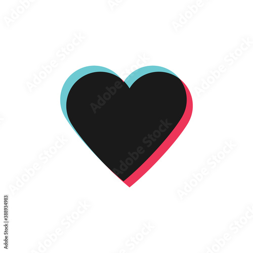 Glitch heart like icon. Social media symbol