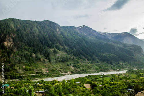 A hazy sunset in Sangla valley photo