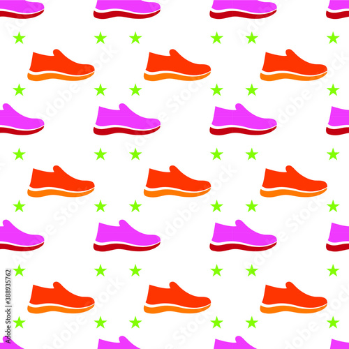 Seamless pattern with shoes, Vector texture illustration.