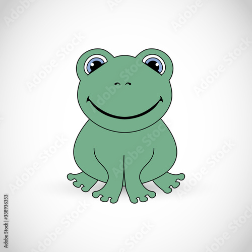 Cute little smiling frog illustration vector
