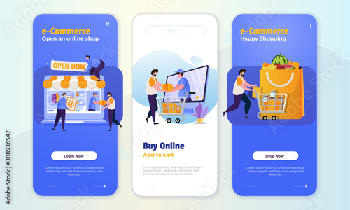 e-commerce illustration set on the onboard screen concept