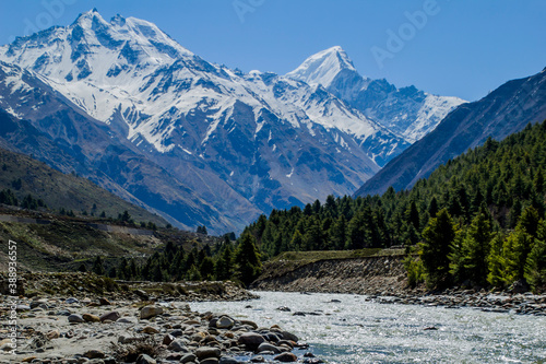 Beautiful River flowing though Chitkul 