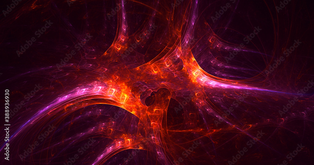 3D rendering abstract red fractal light background 3D rendering abstract red fractal light background