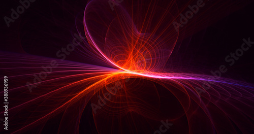 3D rendering abstract red fractal light background