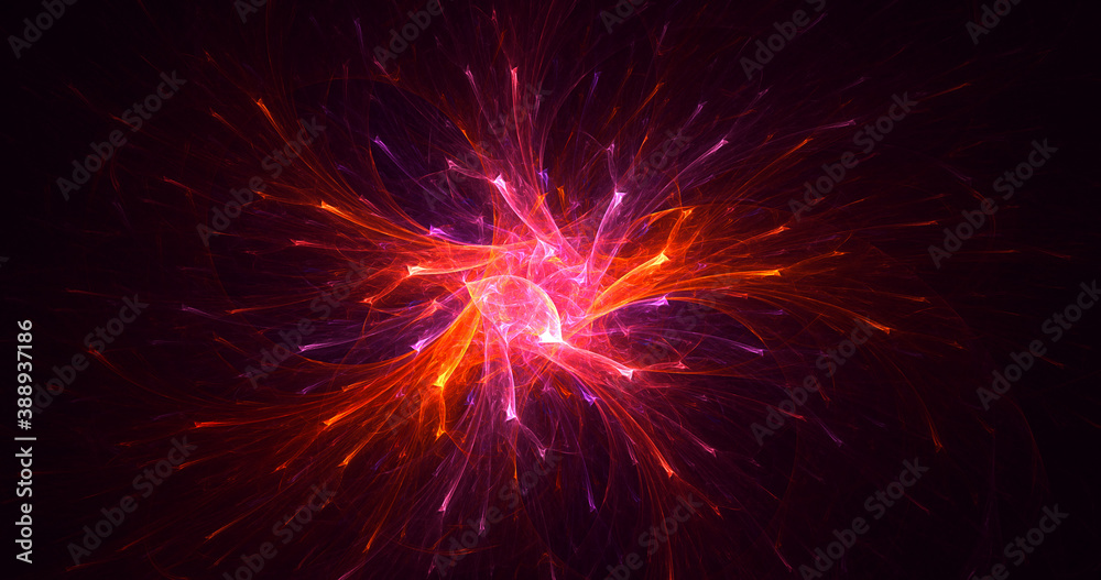 3D rendering abstract red fractal light background 3D rendering abstract red fractal light background