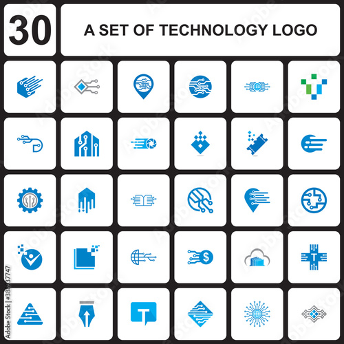 A Set Of Technology Logo , A Set Of Digital Vector